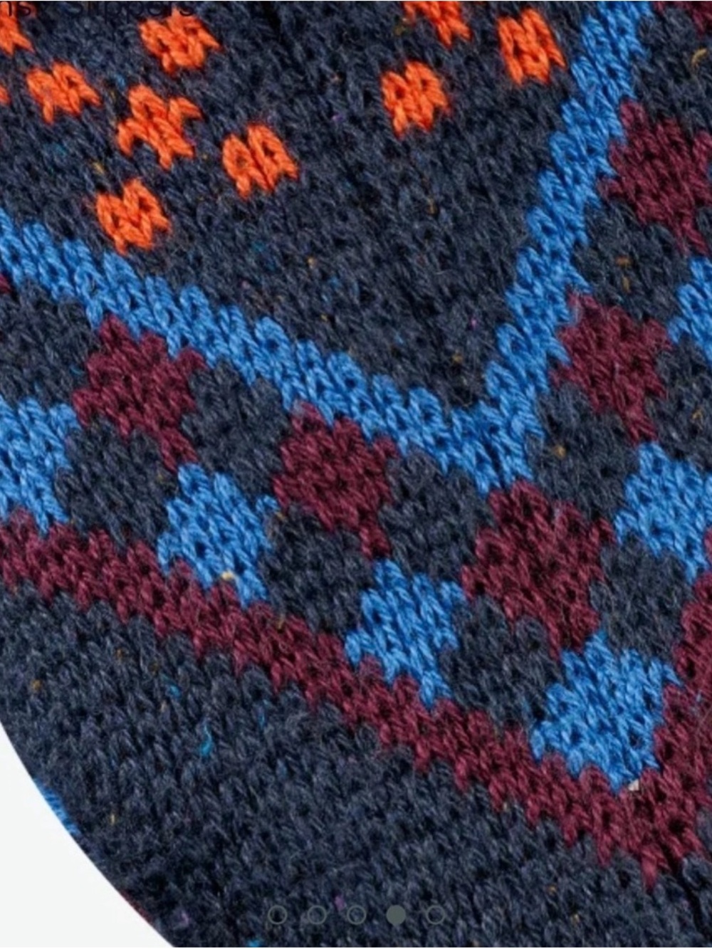 Bombas Men's Gripper Slipper Socks in Navy with Blue and Burgundy Accents - Picture 4 of 7